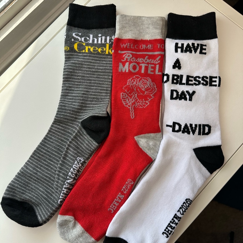 NWOT Set of 3 Schitts Creek socks